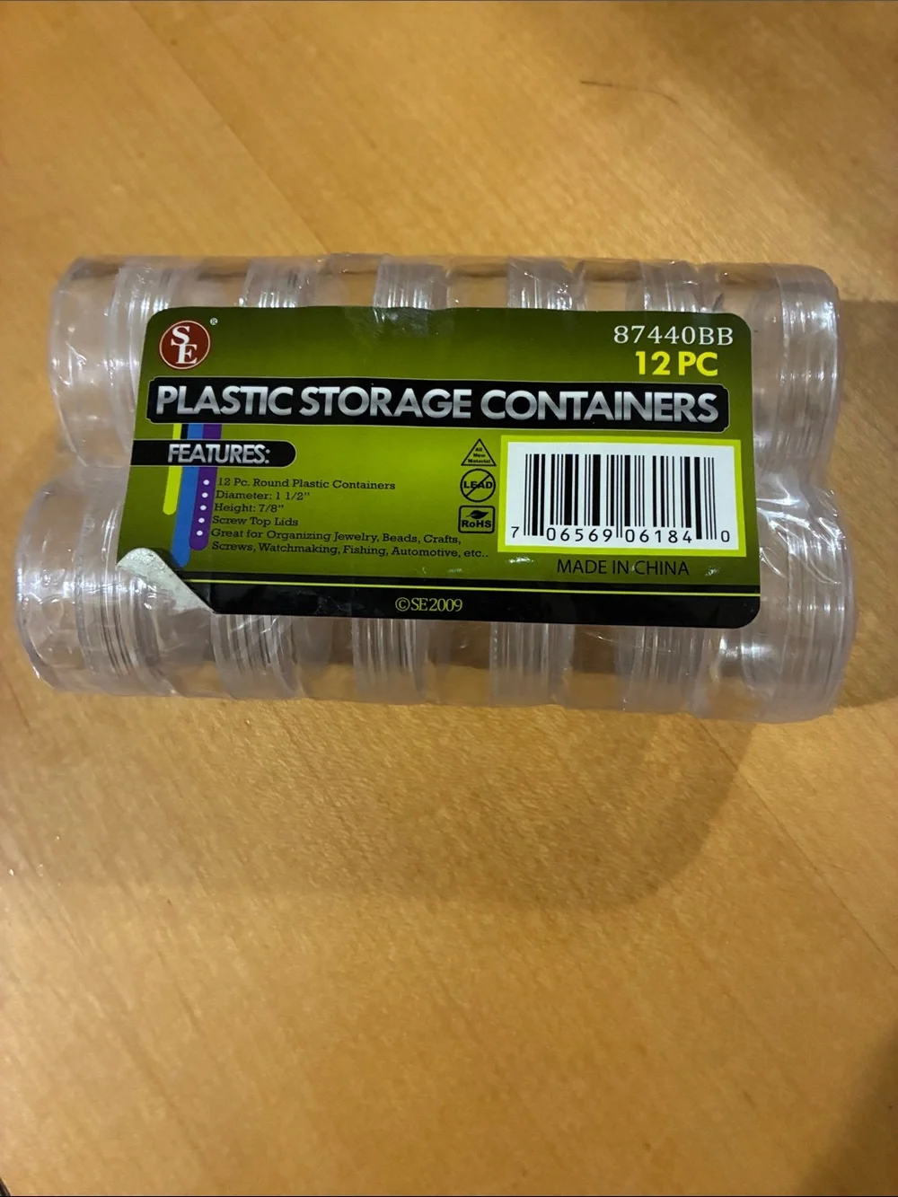 Plastic Storage Containers - Clear 12-Pack